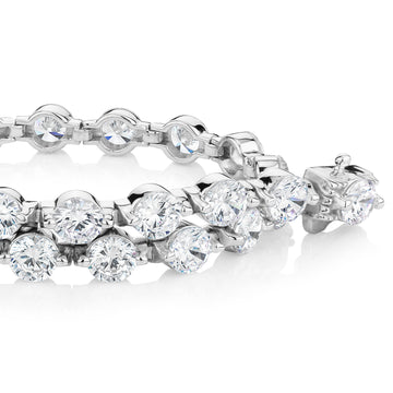 Round Brilliant tennis bracelet with 11.04 carats* of diamond simulants in sterling silver secondary view