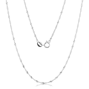 50CM singapore chain in 10 carat white gold