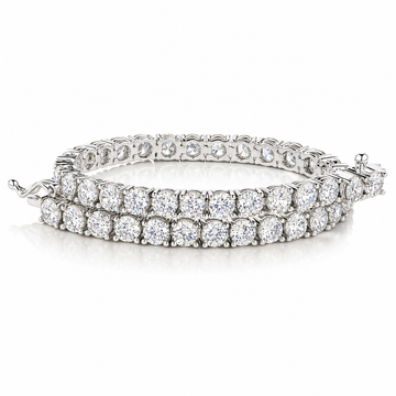 Round Brilliant tennis bracelet with 11 carats* of diamond simulants in sterling silver