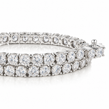 Round Brilliant tennis bracelet with 11 carats* of diamond simulants in sterling silver secondary view