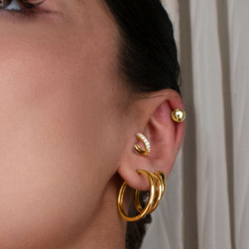 6.5mm stud earrings in 18 carat rose gold vermeil secondary view