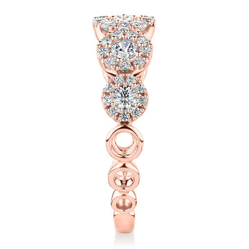 Celeste Dress ring with 0.89 carats* of diamond simulants in 10 carat rose gold secondary view