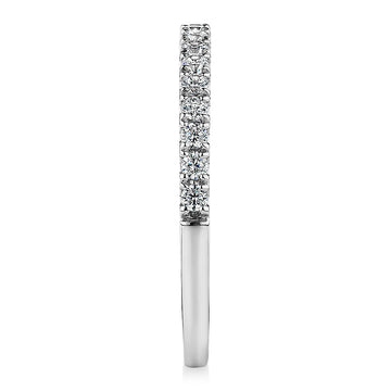 Wedding or eternity band with 0.25 carats* of diamond simulants in 10 carat white gold secondary view