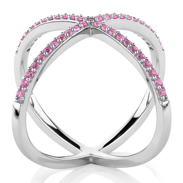 Dress ring with 0.45 carats* of diamond simulants in sterling silver secondary view