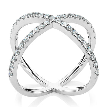 Dress ring with 0.45 carats* of diamond simulants in sterling silver secondary view