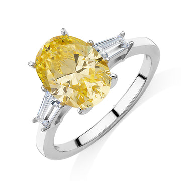 Dress ring with 3.38 carats* of diamond simulants in sterling silver secondary view