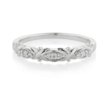 Wedding or eternity band in 10 carat white gold