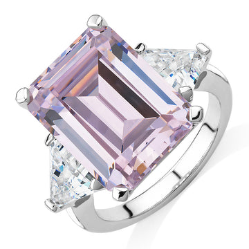 Dress ring with 18.92 carats* of diamond simulants in sterling silver secondary view