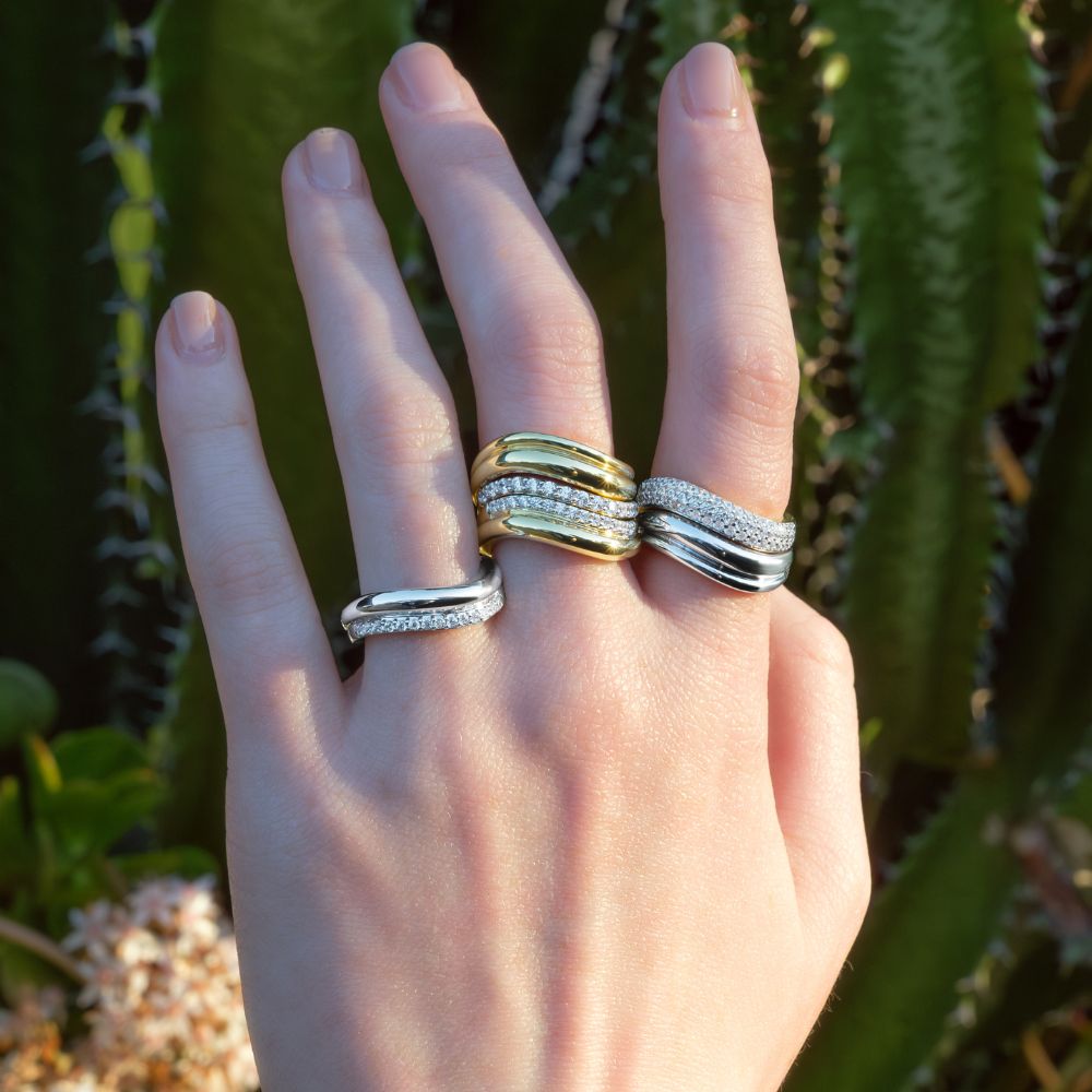 DUO Dress ring with 0.21 carats* of Signature Simulants in sterling silver