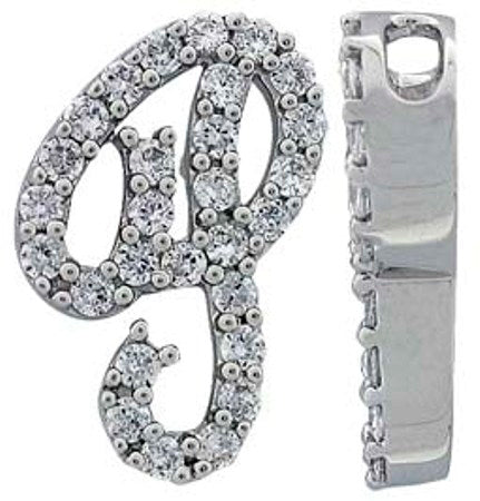 Fancy initial pendant in sterling silver 'P'