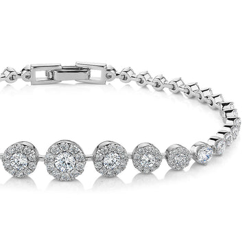 Celeste Round Brilliant bracelet with 3.85 carats* of diamond simulants in sterling silver secondary view