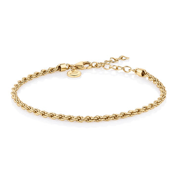 Rope bracelet in 18 carat yellow gold vermeil