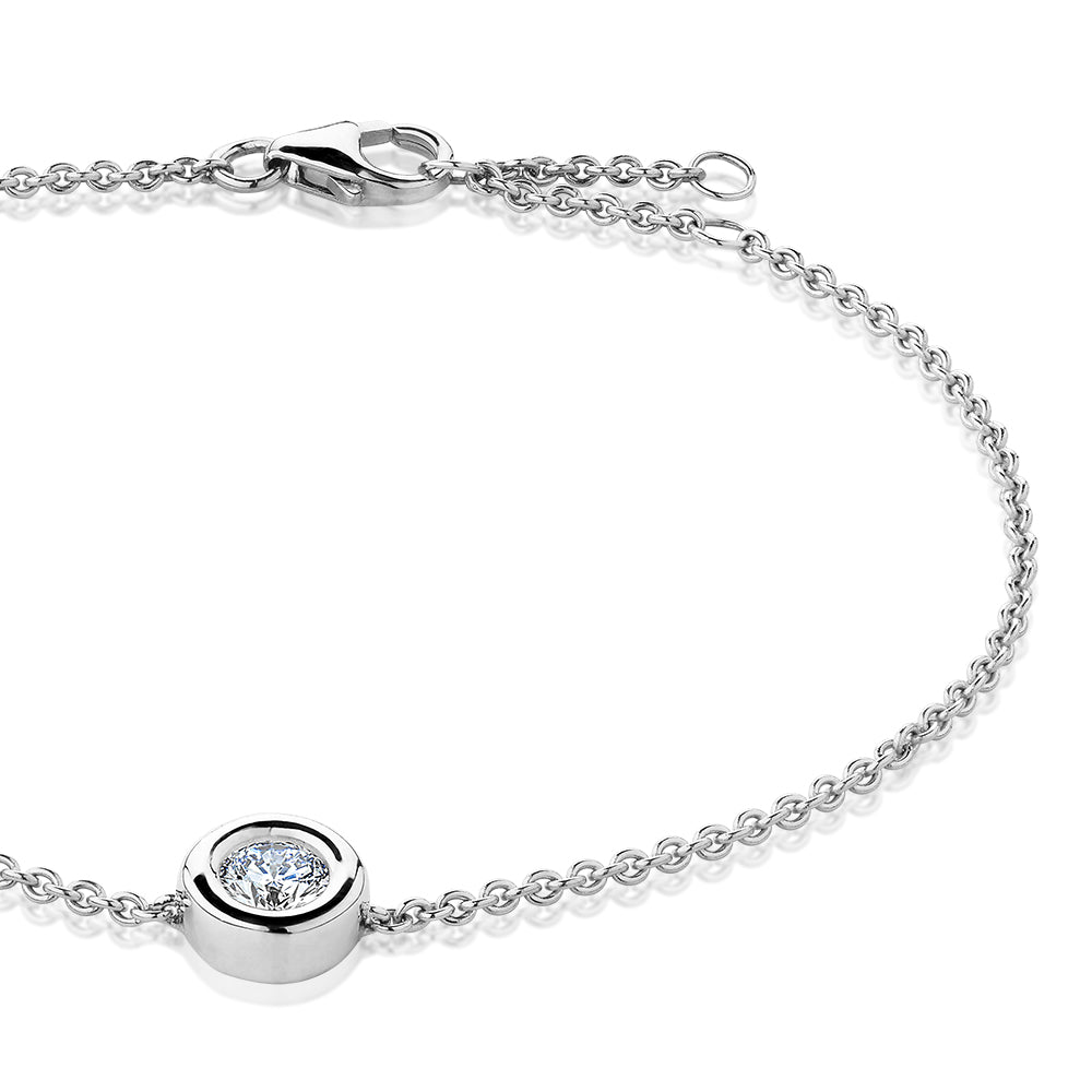 Premium Lab-Grown Diamond, 0.50 carat round brilliant solitaire bracelet in 10 carat white gold