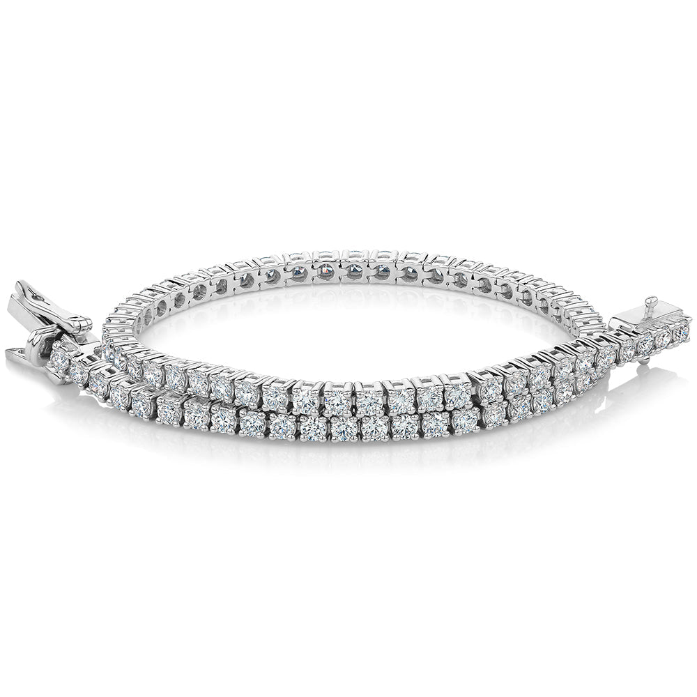 Premium Lab-Grown Diamond, 3 carat TW round brilliant tennis bracelet in 10 carat white gold