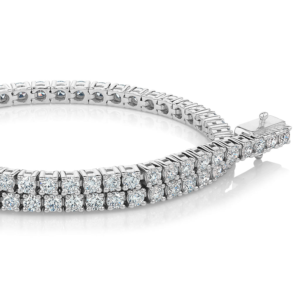 Premium Lab-Grown Diamond, 3 carat TW round brilliant tennis bracelet in 10 carat white gold
