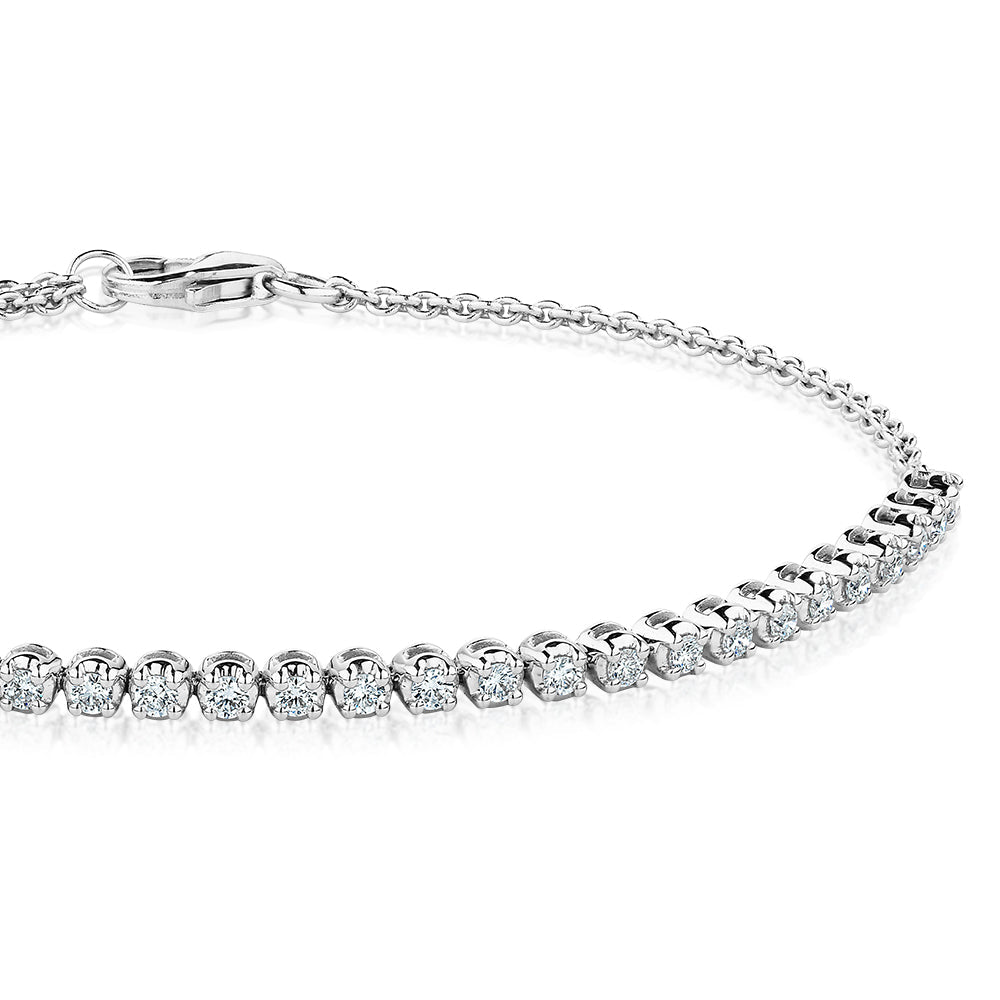 Premium Lab-Grown Diamond, 0.50 carat TW round brilliant tennis bracelet in 10 carat white gold