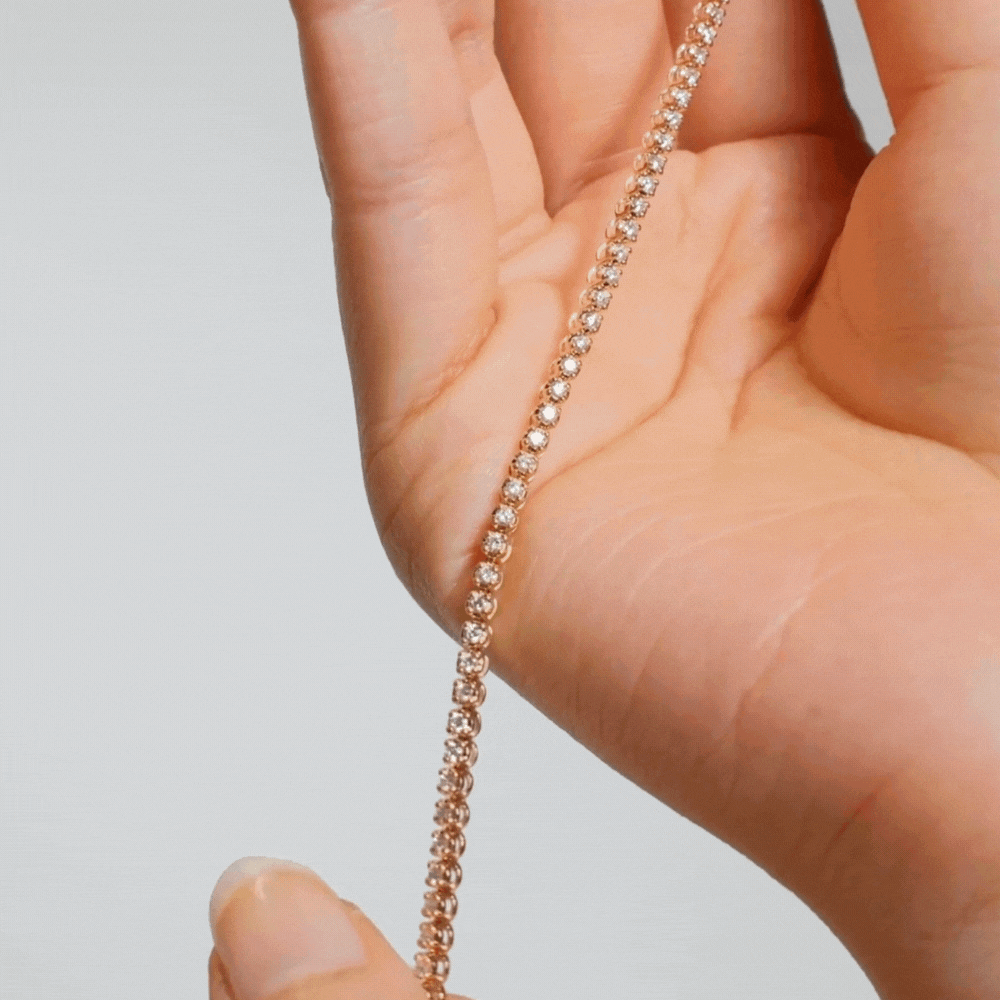 Premium Lab-Grown Diamond, 1.00 carat TW round brilliant tennis bracelet in 10 carat yellow gold