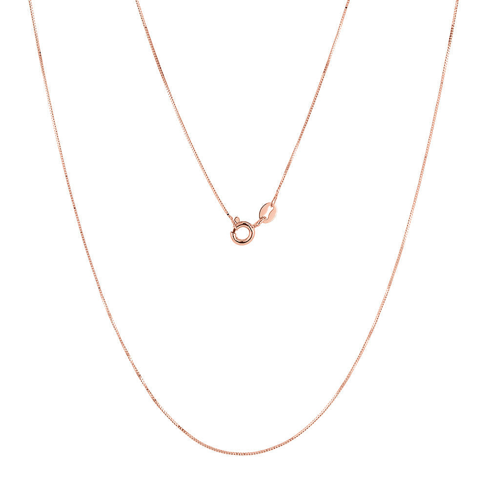 45cm box chain in 10 carat rose gold