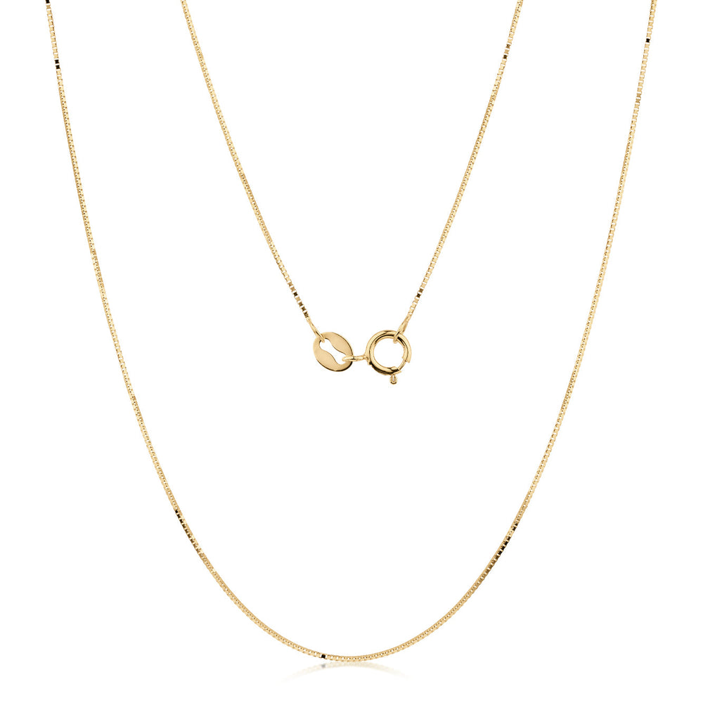 50CM box chain in 10 carat yellow gold