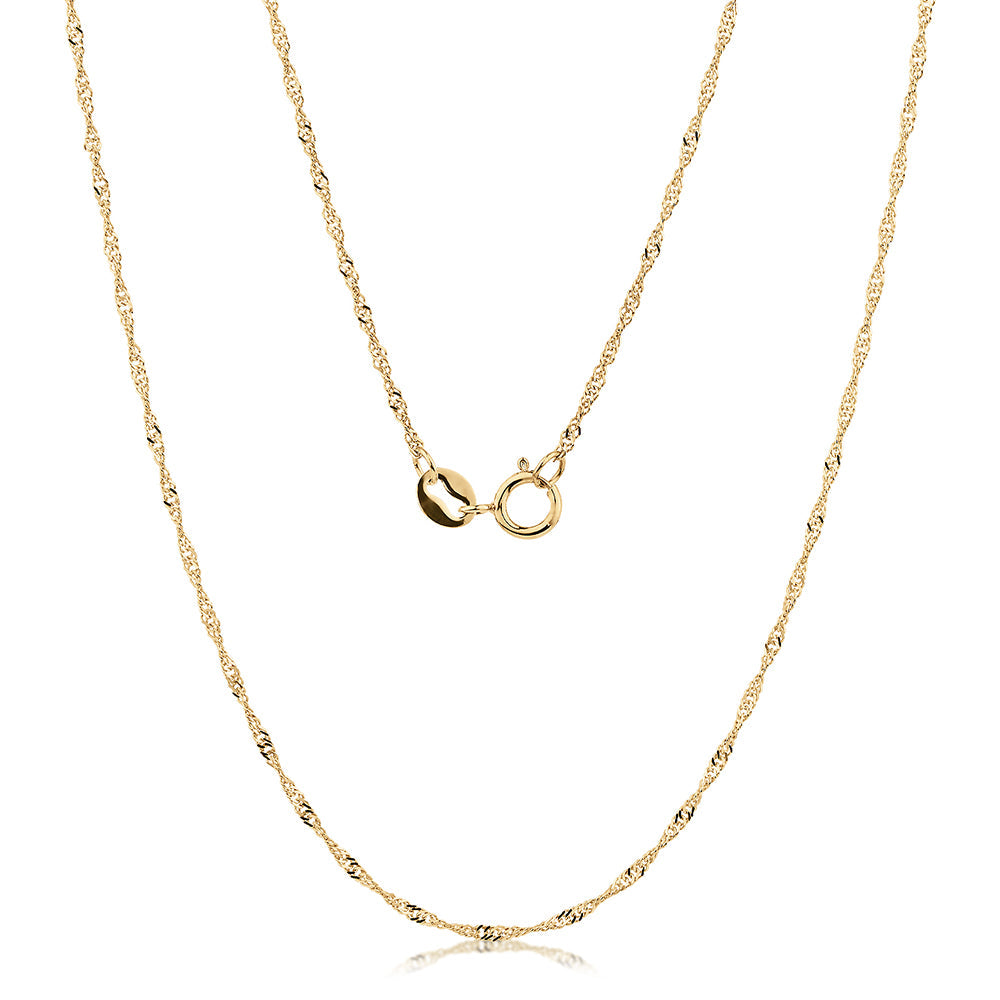 45CM singapore chain in 10 carat yellow gold
