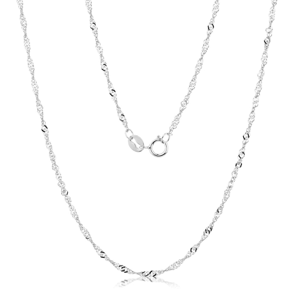 50CM singapore chain in 10 carat white gold