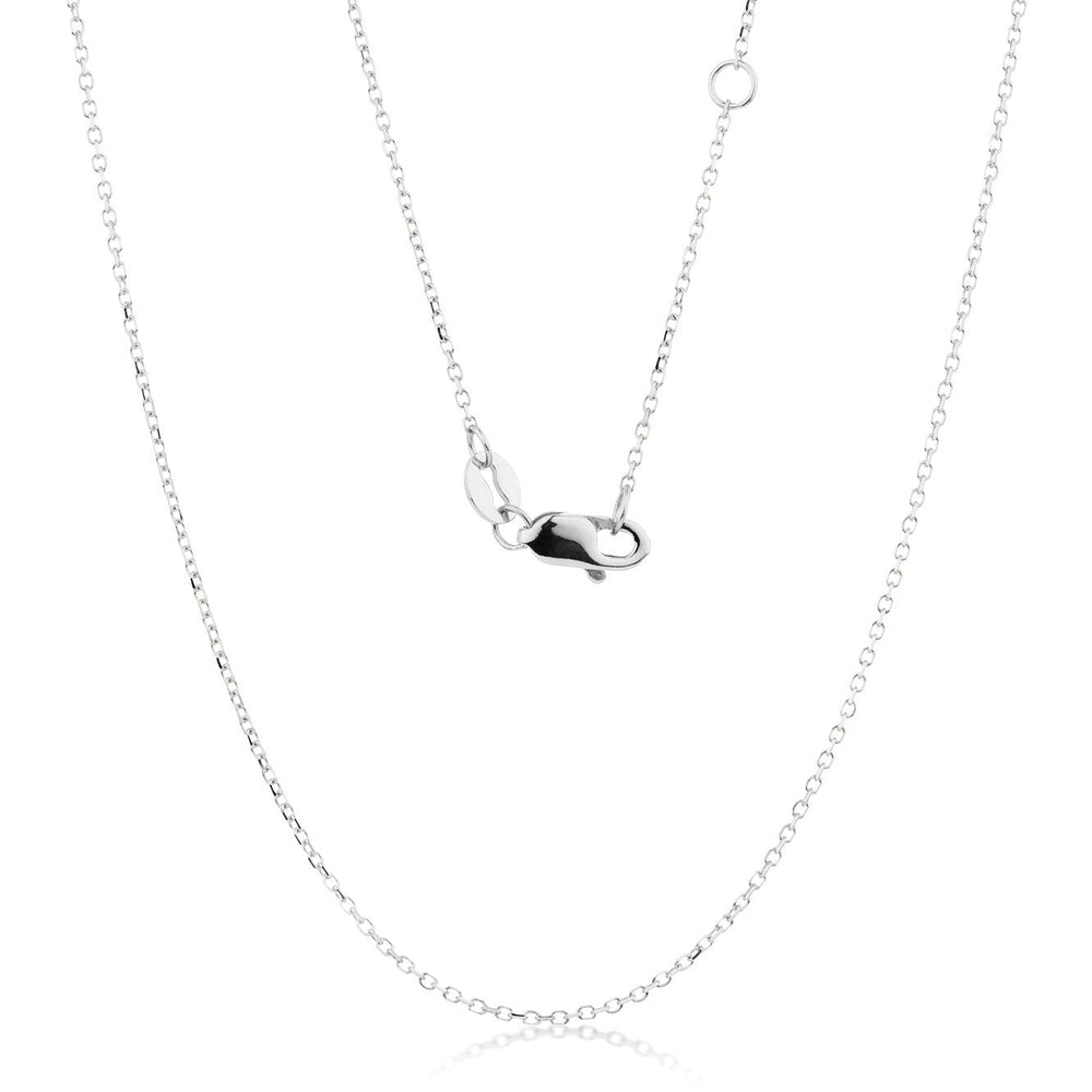 45CM adjustable cable chain in 10 carat white gold