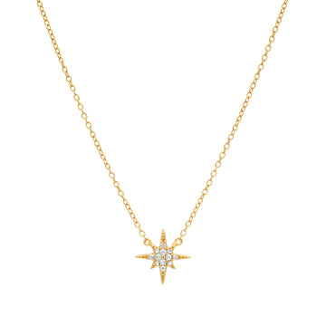 Round Brilliant Signature Simulant meteor necklace in 18 carat yellow gold vermeil