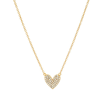 Round Brilliant Signature Simulant heart necklace in 18 carat yellow gold vermeil