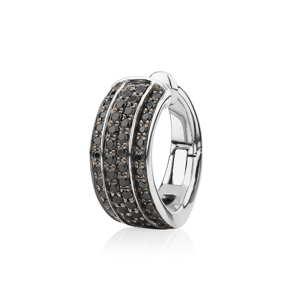 Single earring cuff with 0.25 carats* of diamond simulants in 10 carat white gold and sterling silver