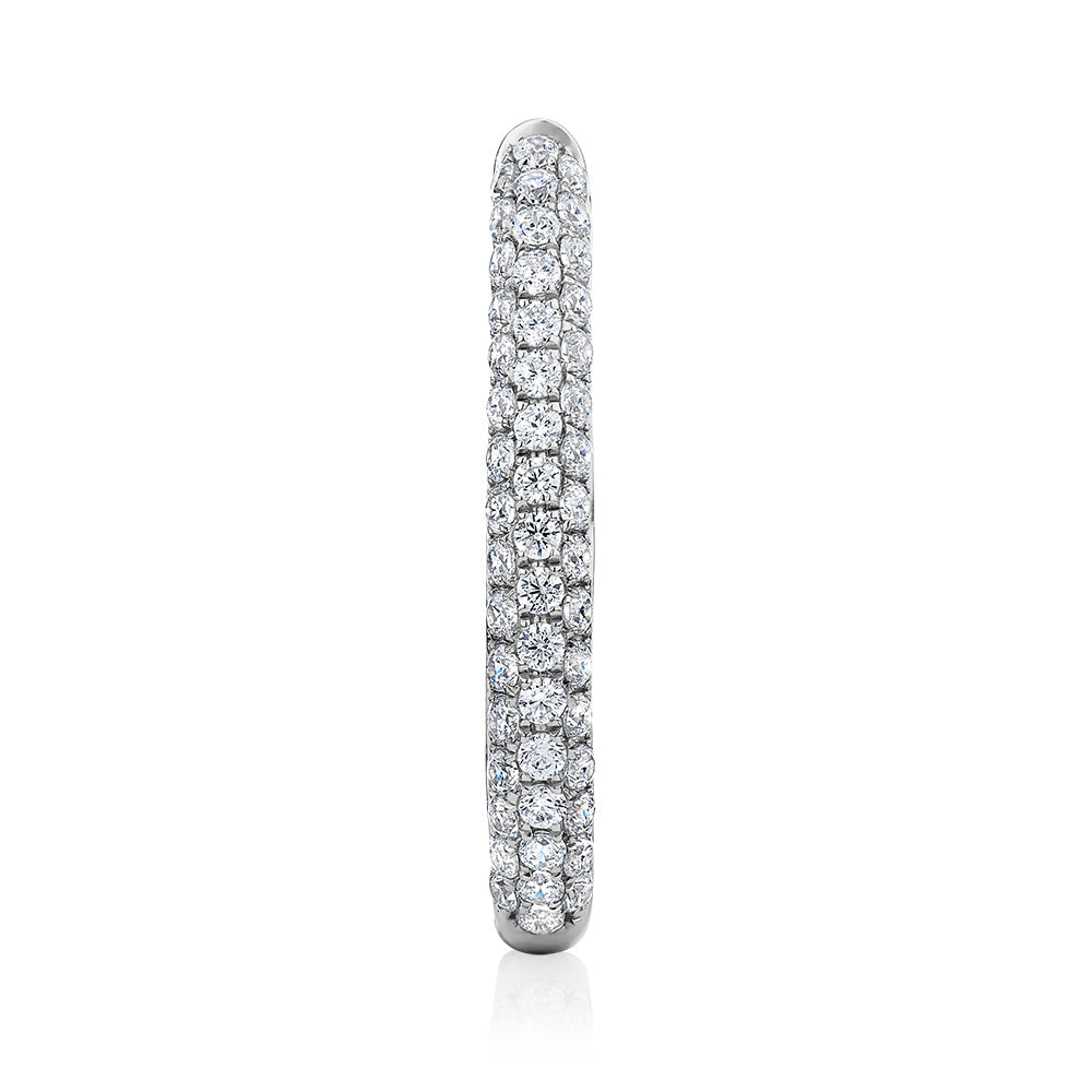 Single earring cuff with 0.49 carats* of diamond simulants in 10 carat white gold and sterling silver