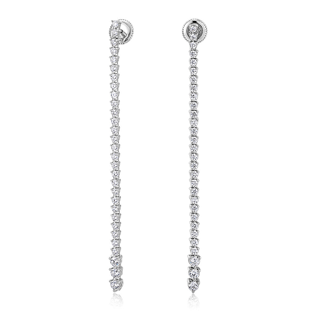 Round Brilliant drop earrings with 2.28 carats* of diamond simulants in sterling silver