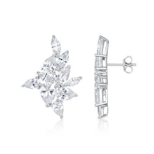 Pear and Marquise fancy earrings with 10.92 carats* of diamond simulants in 10 carat white gold