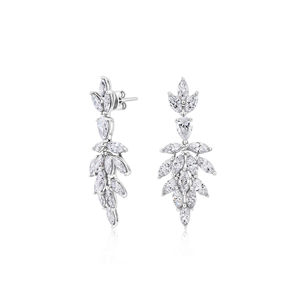 Premium Certified Lab-Grown Diamond, 6.35 carat TW drop earrings in 18 carat white gold