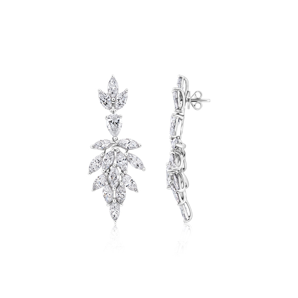 Premium Certified Lab-Grown Diamond, 6.35 carat TW drop earrings in 18 carat white gold