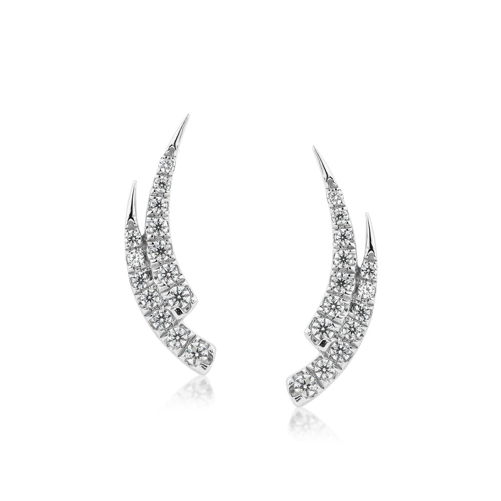 Round Brilliant stud earrings in 10 carat white gold