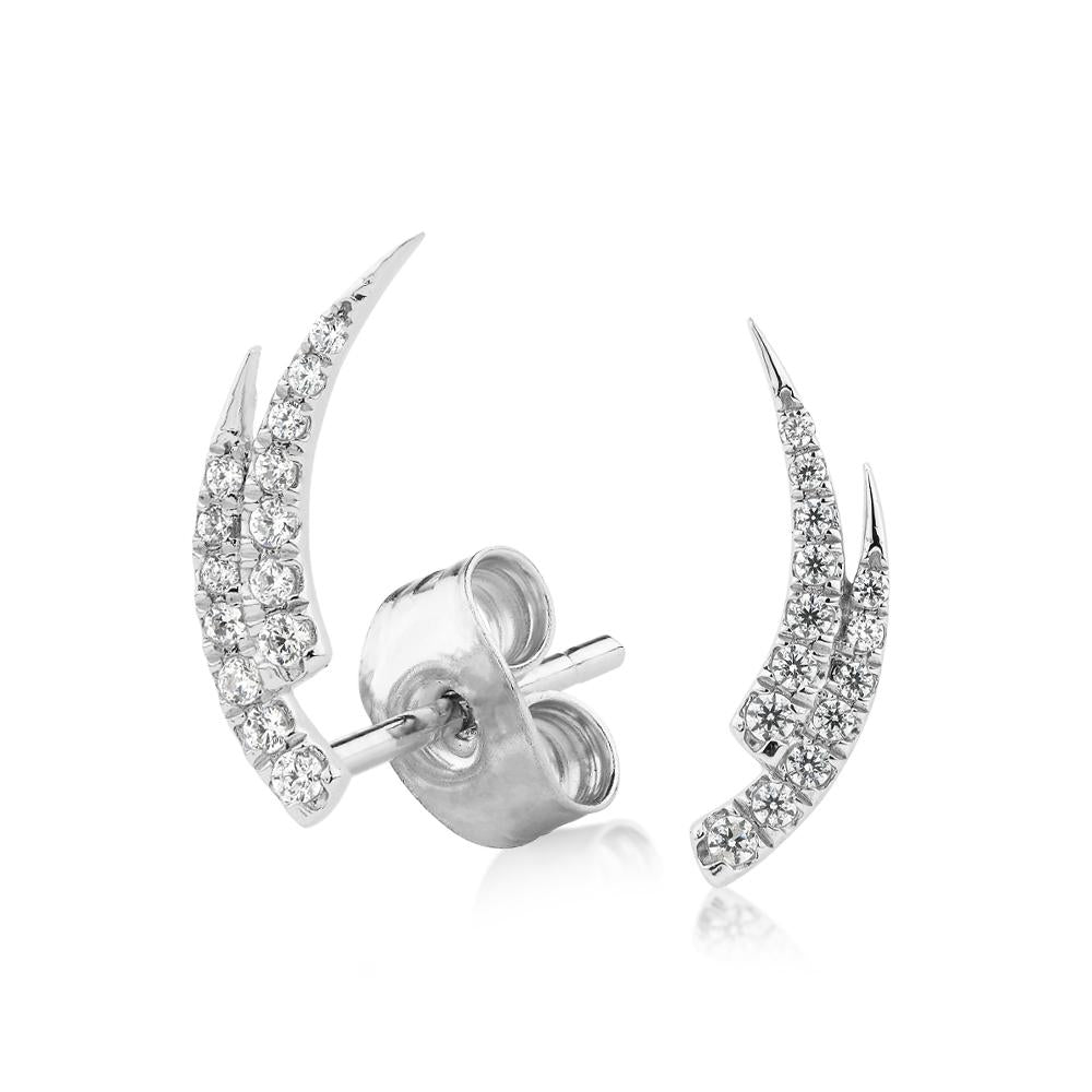 Round Brilliant stud earrings in 10 carat white gold