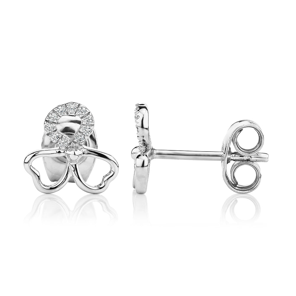 Round Brilliant stud earrings in sterling silver