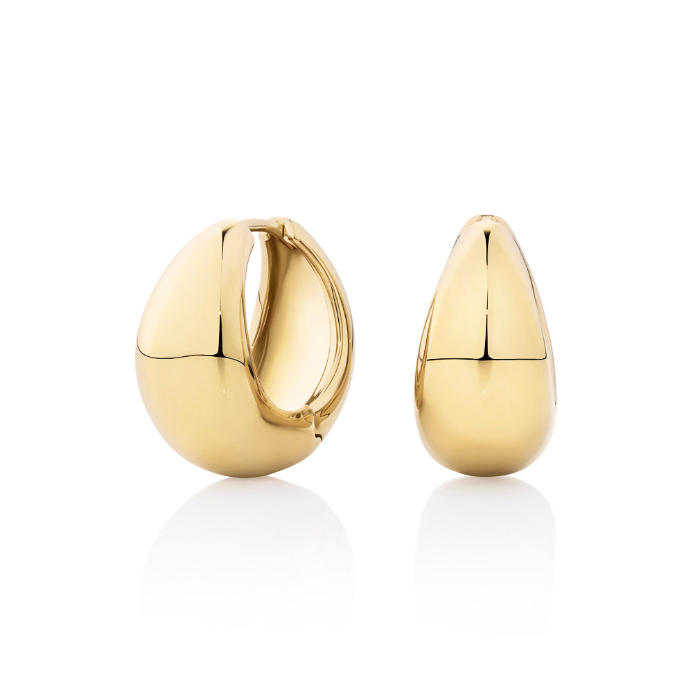 Hoop dome earrings in 18 carat yellow gold vermeil