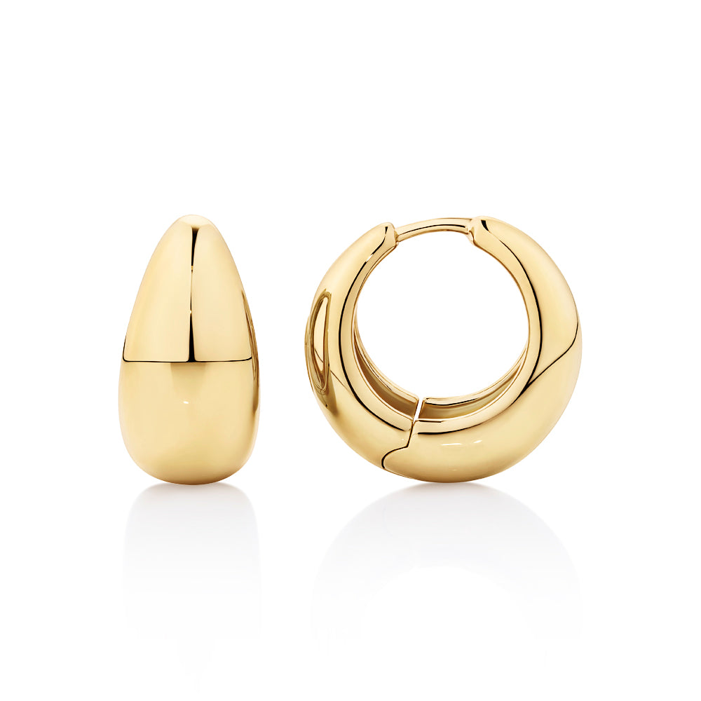 Hoop dome earrings in 18 carat yellow gold vermeil