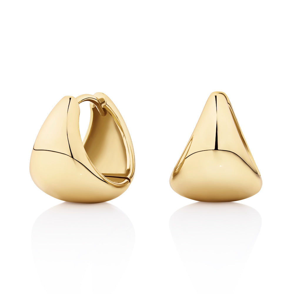Hoop dome earrings in 18 carat yellow gold vermeil