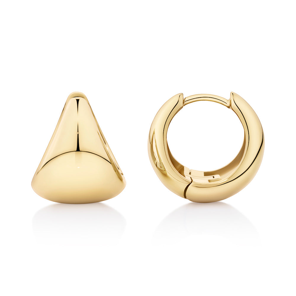 Hoop dome earrings in 18 carat yellow gold vermeil