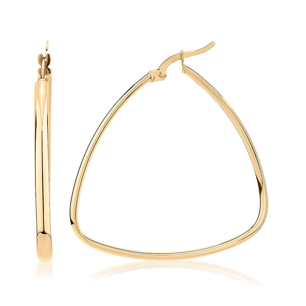 Hoop earrings in 10 carat yellow gold