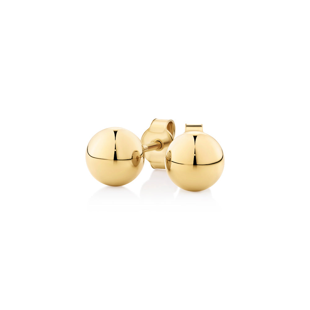 Stud earrings in yellow sterling silver vermeil
