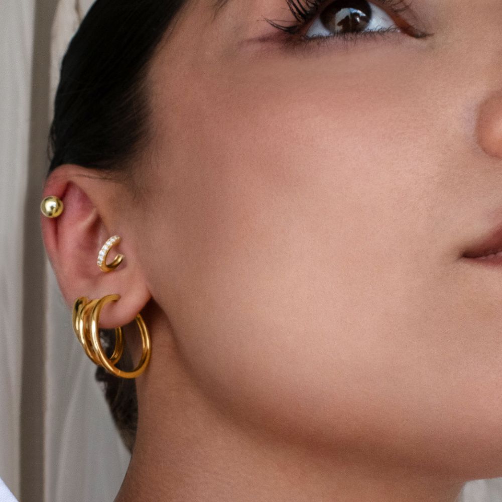 Hoop earrings in 18 carat yellow gold vermeil