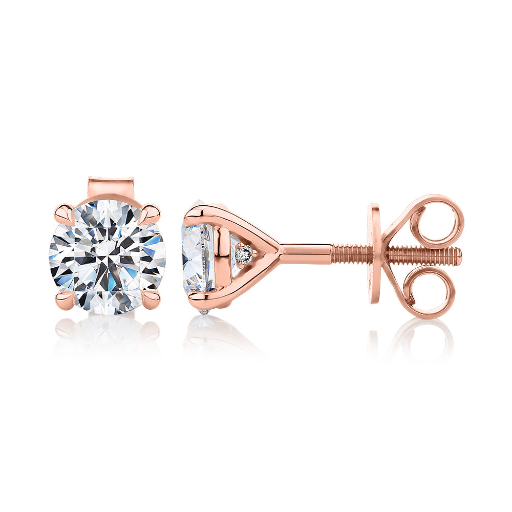 Signature Simulant Diamond 2.00 carat* TW round brilliant stud earring ...