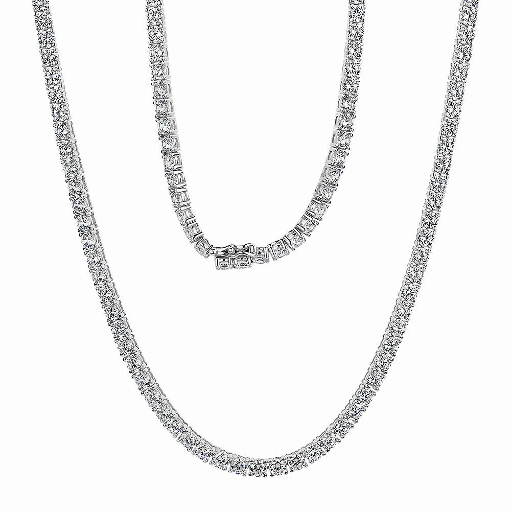 Round Brilliant necklace with 23.25 carats* of diamond simulants in sterling silver