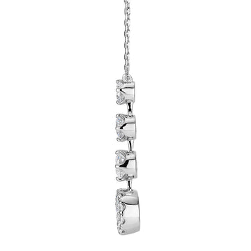 Celeste Round Brilliant drop necklace with 1.27 carats* of diamond simulants in sterling silver secondary view