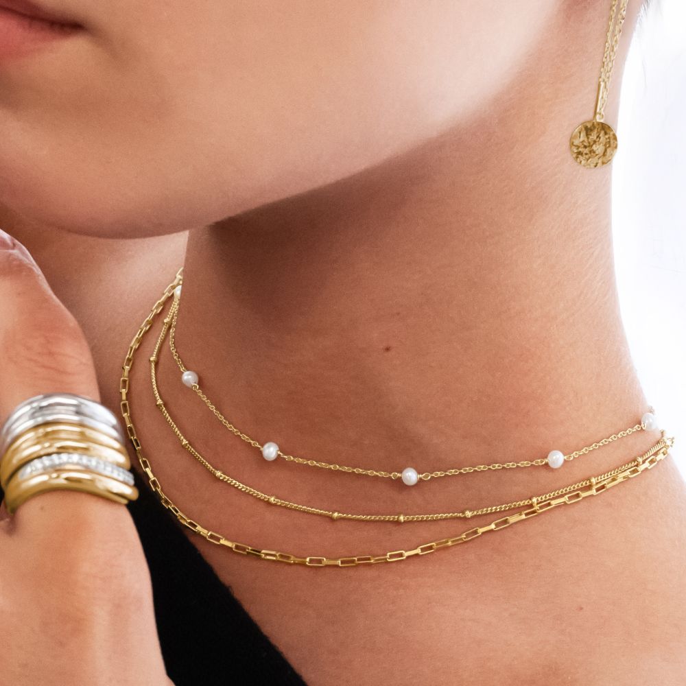 Necklace in sterling silver yellow vermeil
