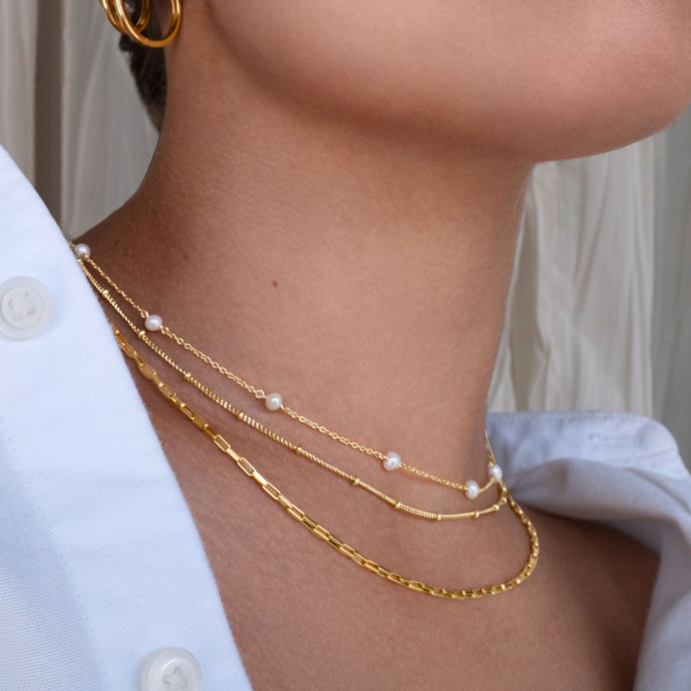 Bobble necklace in 18 carat yellow gold vermeil