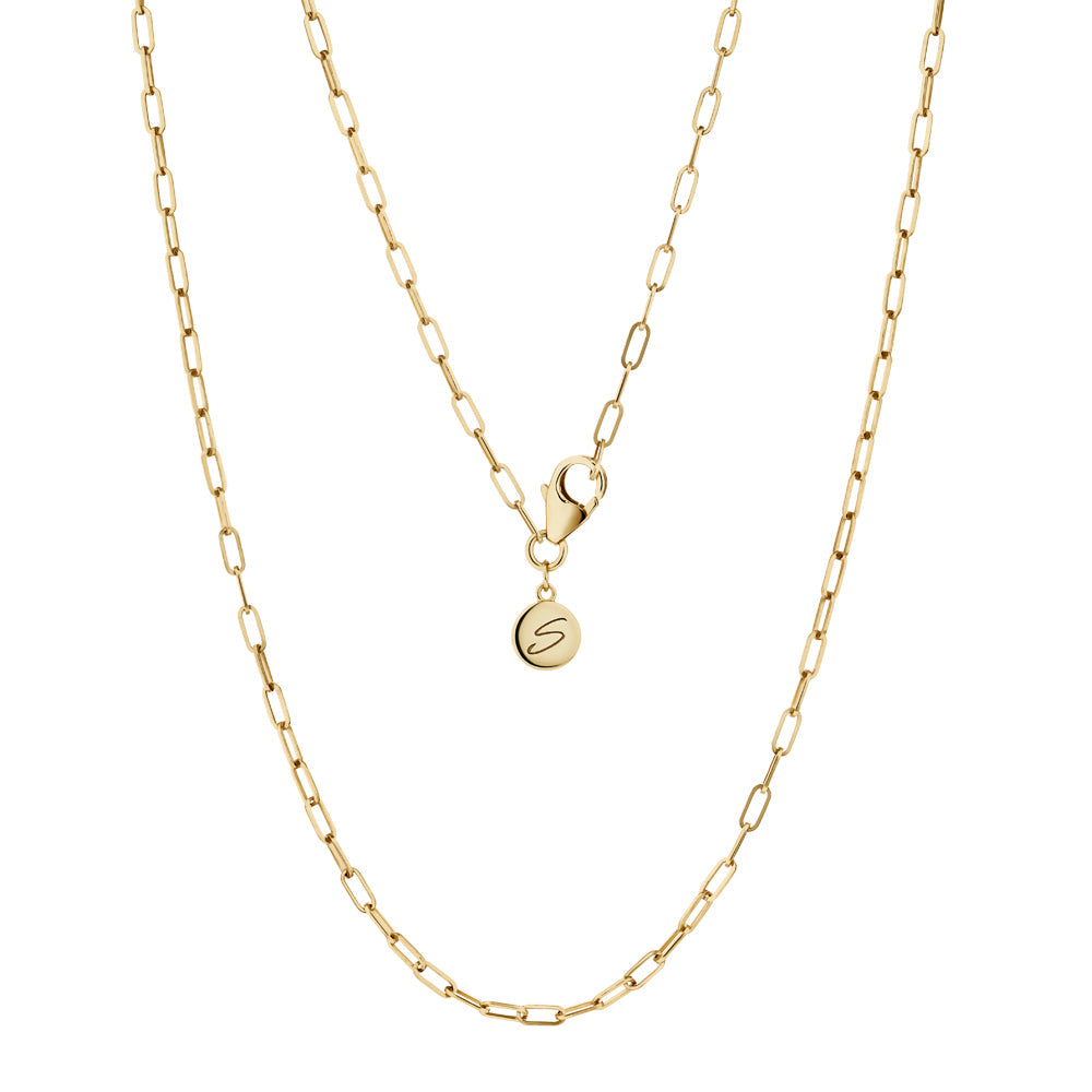 Mini paperclip necklace in 18 carat yellow gold vermeil